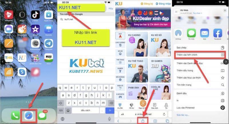 Lưu link Kubet về điện thoại 